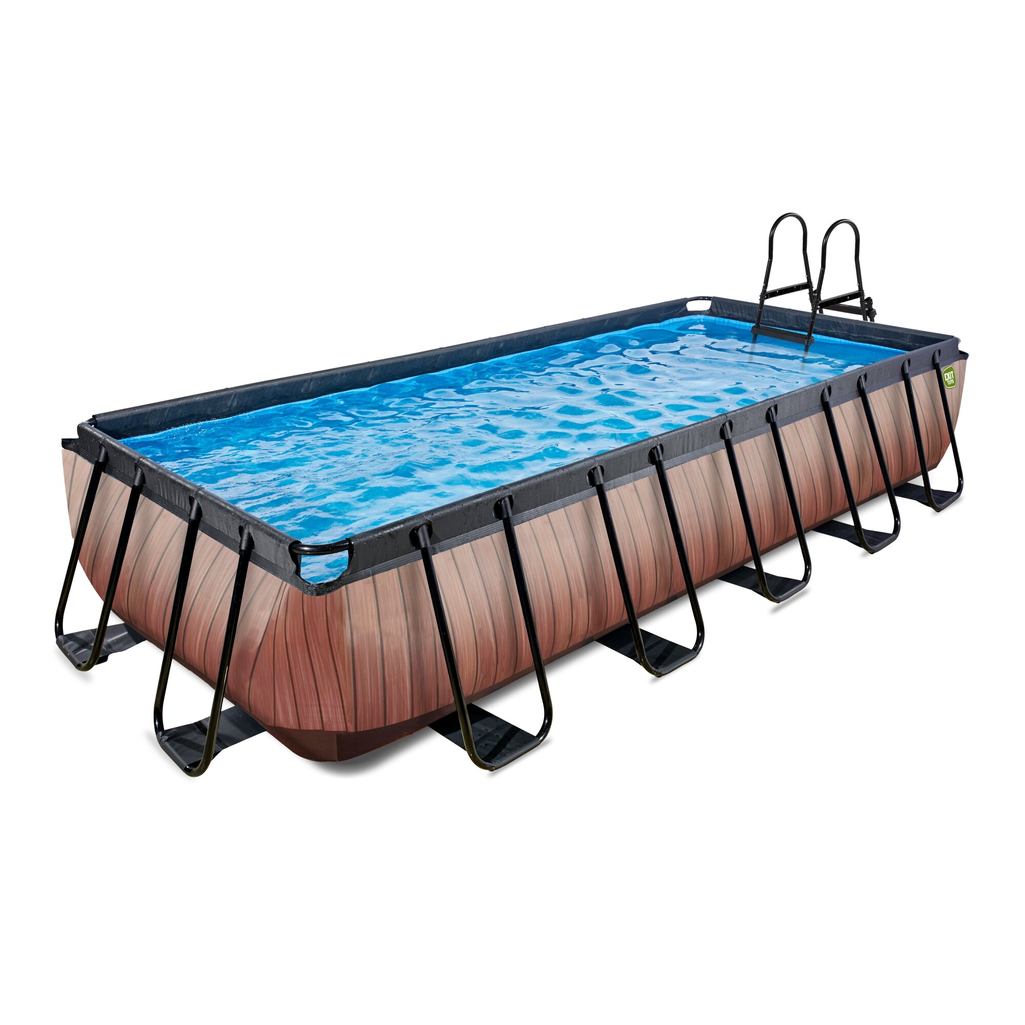 EXIT Wood zwembad 540 x 250 x 100 cm met zandfilterpomp en trap